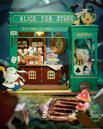 Kit casa in miniatura Rolife - Negozio di tè di Alice DG156