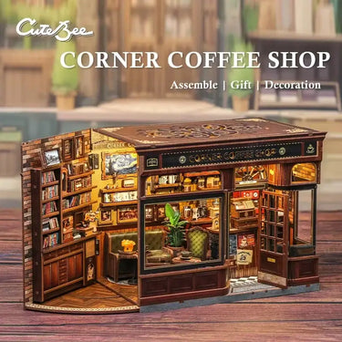 Cutebee-DIY Dollhouse Kit | CORNER COFFEE SHOP
