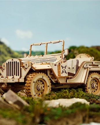 ROKR Army Jeep Modello in scala Puzzle 3D in legno MC701