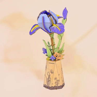 Rowood Iris viola DIY Wooden Flower 3D Puzzle  TW121